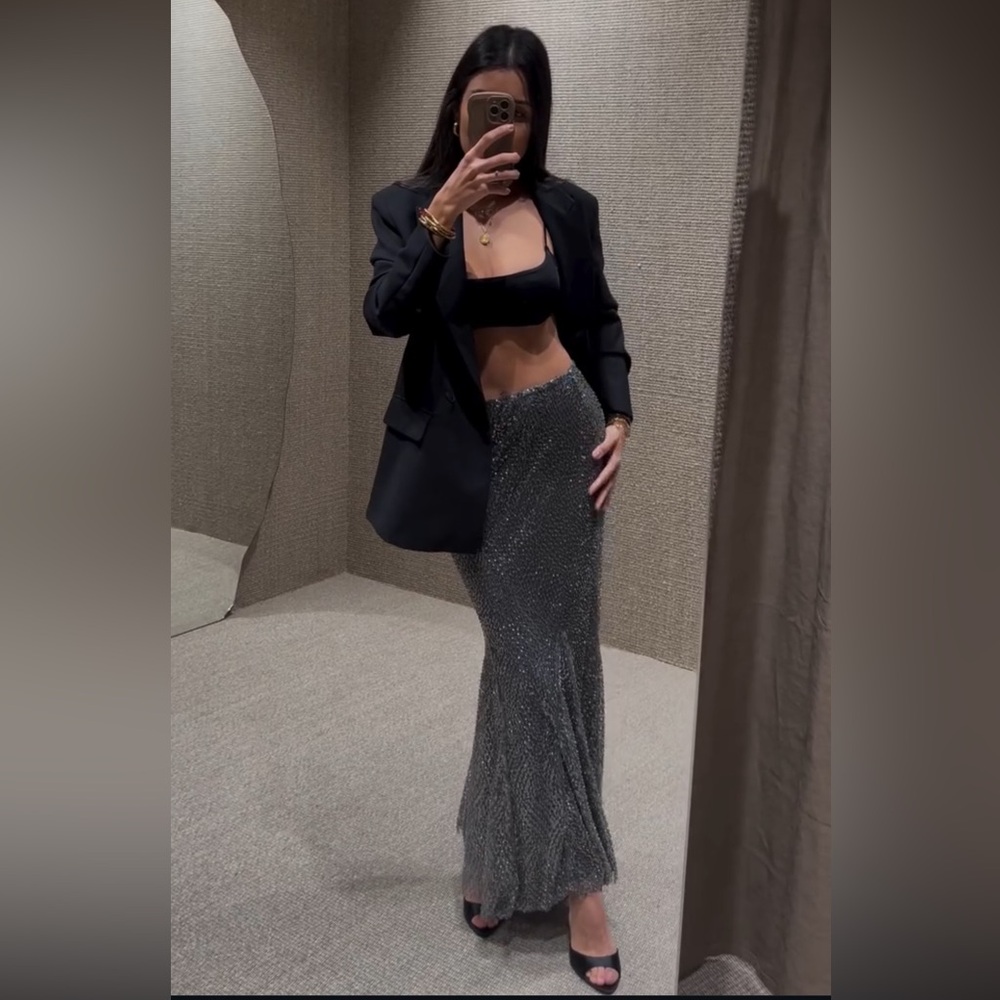 ZARA LONG SEQUIN SKIRT